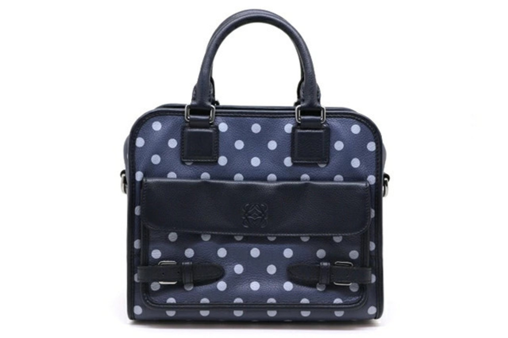 Loewe Bag Handbag Cruz Collection Calfskin Blue Navy Blue DOTS